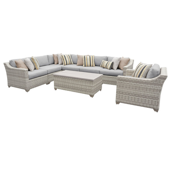 Sol 72 Outdoor Falmouth 8 Piece Rattan Sectional Seating Group with